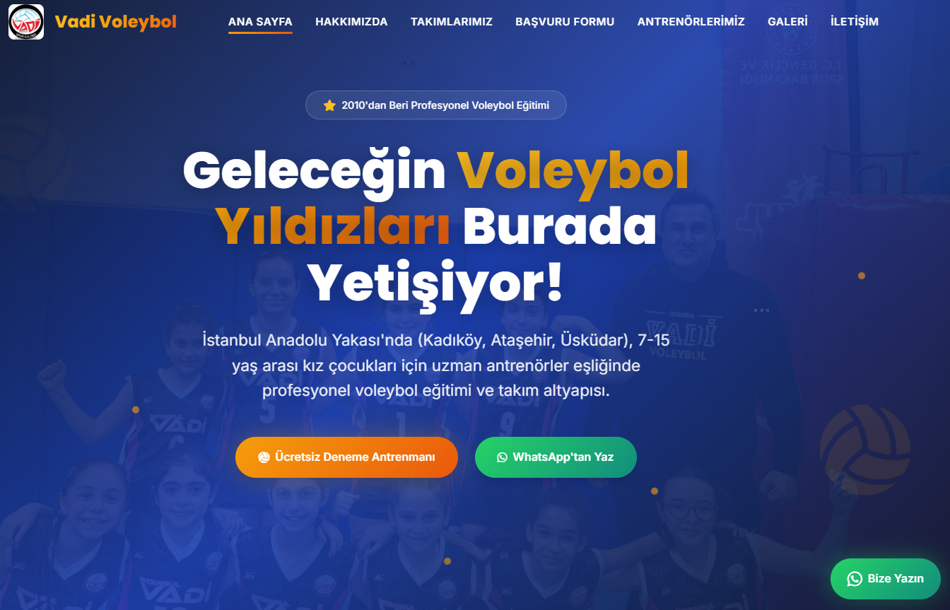 Vadi Voleybol - Kurumsal Web Sitesi